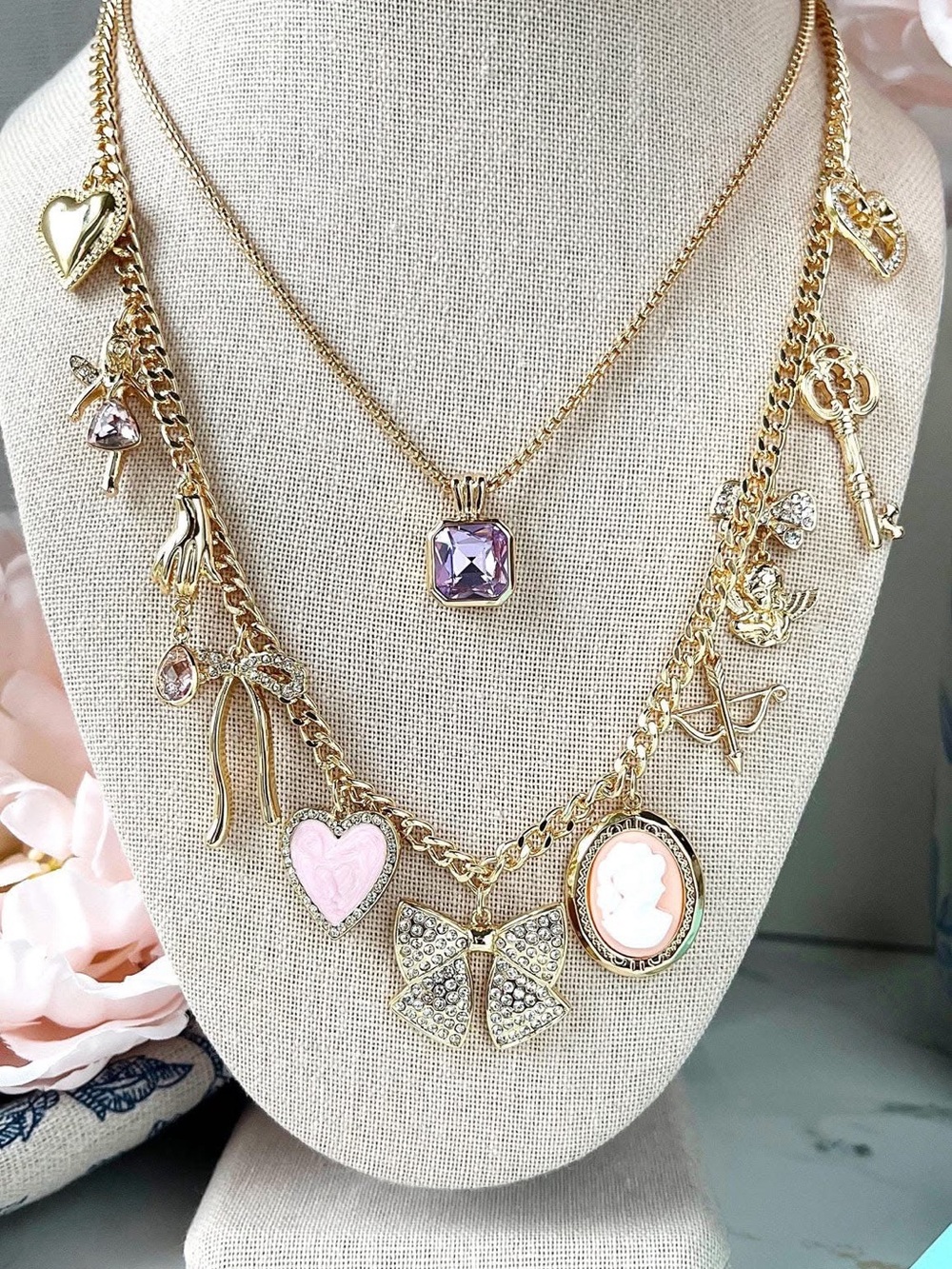 Park Lane Cherie Gold-Tone Multi Charm Necklace